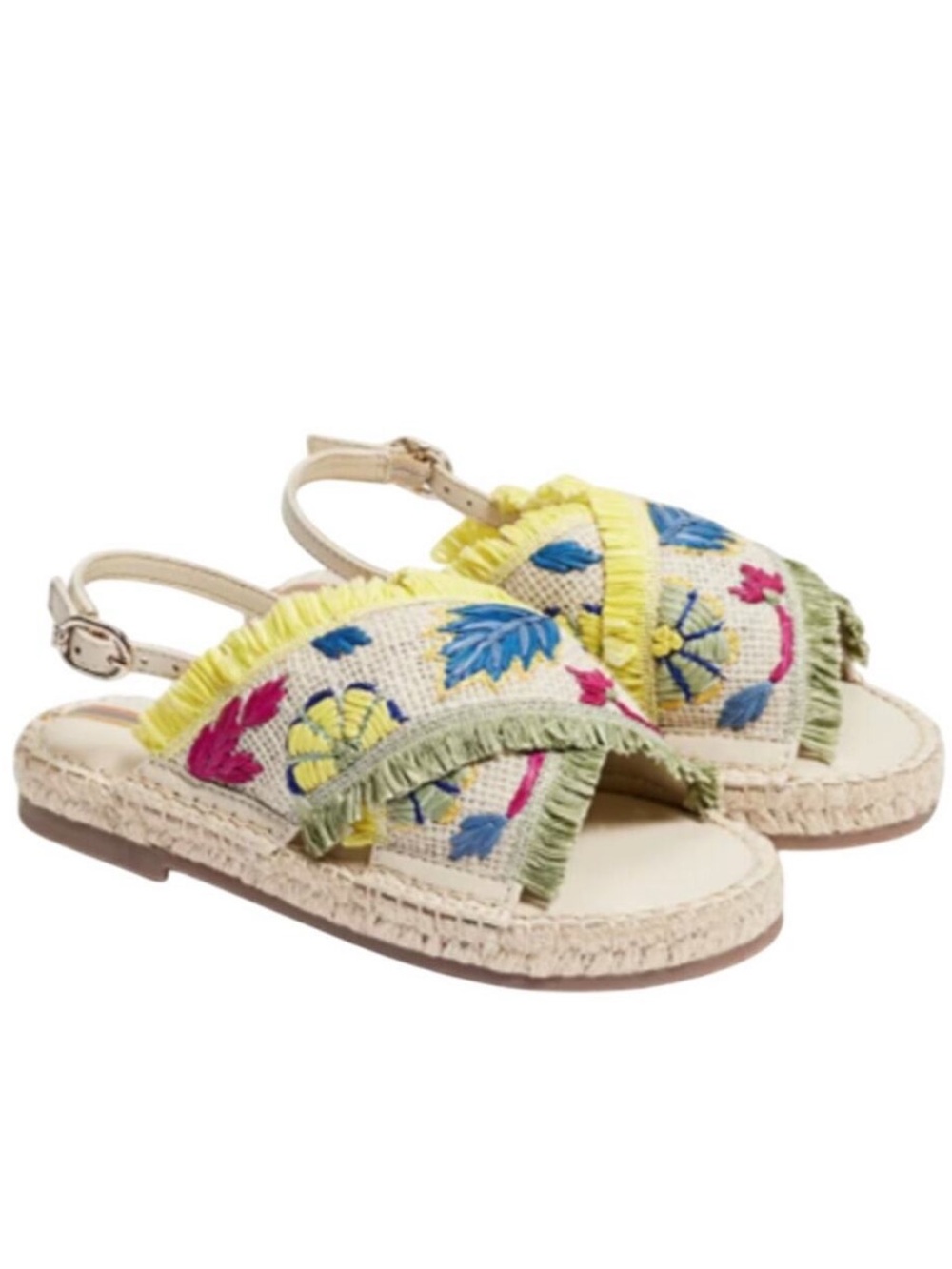 Sam Edelman Kayden Embroidered Espadrille Slingback Sandal Size 2